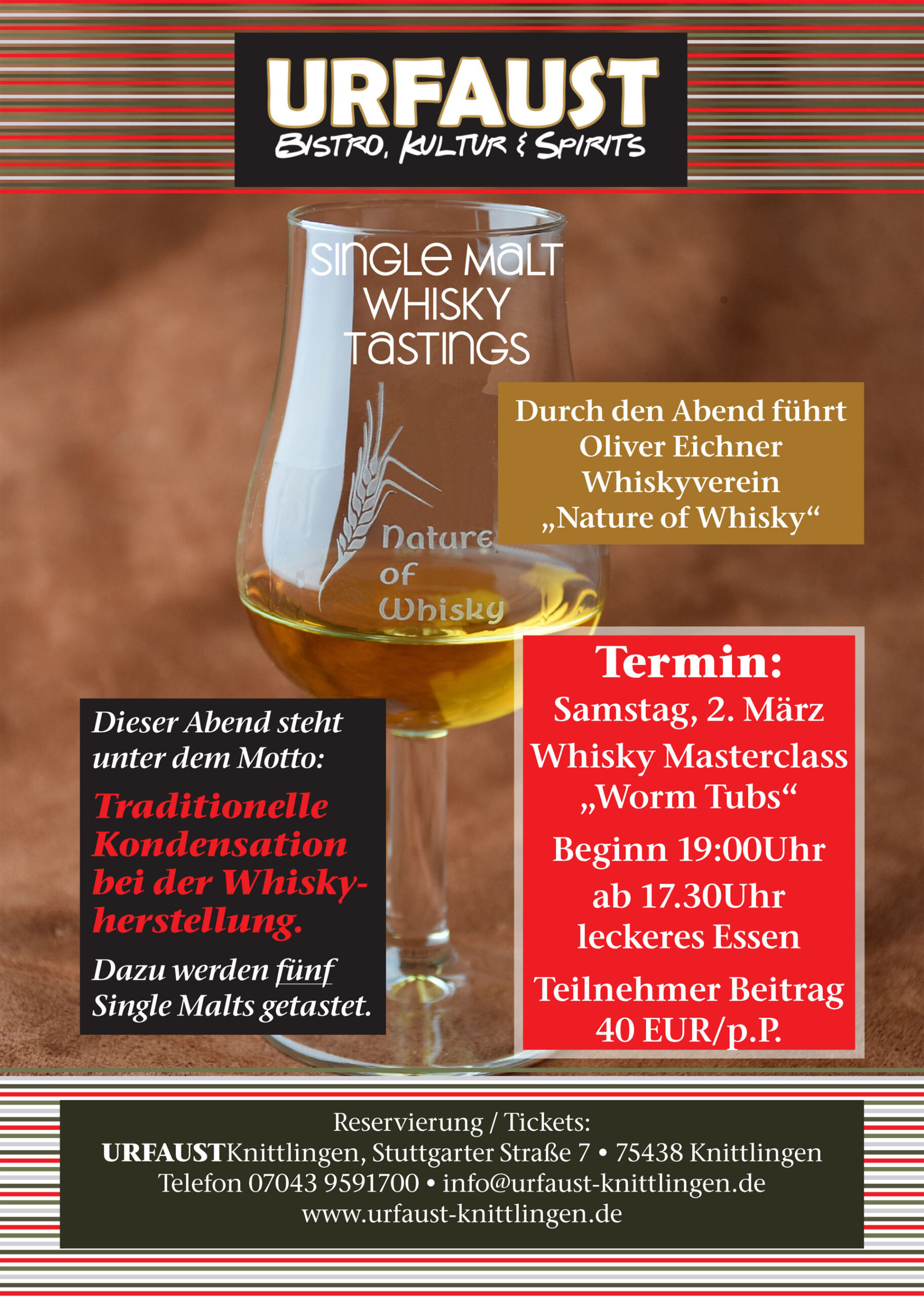 Single Malt Whisky Tasting – Masterclass “Worm Tubs”